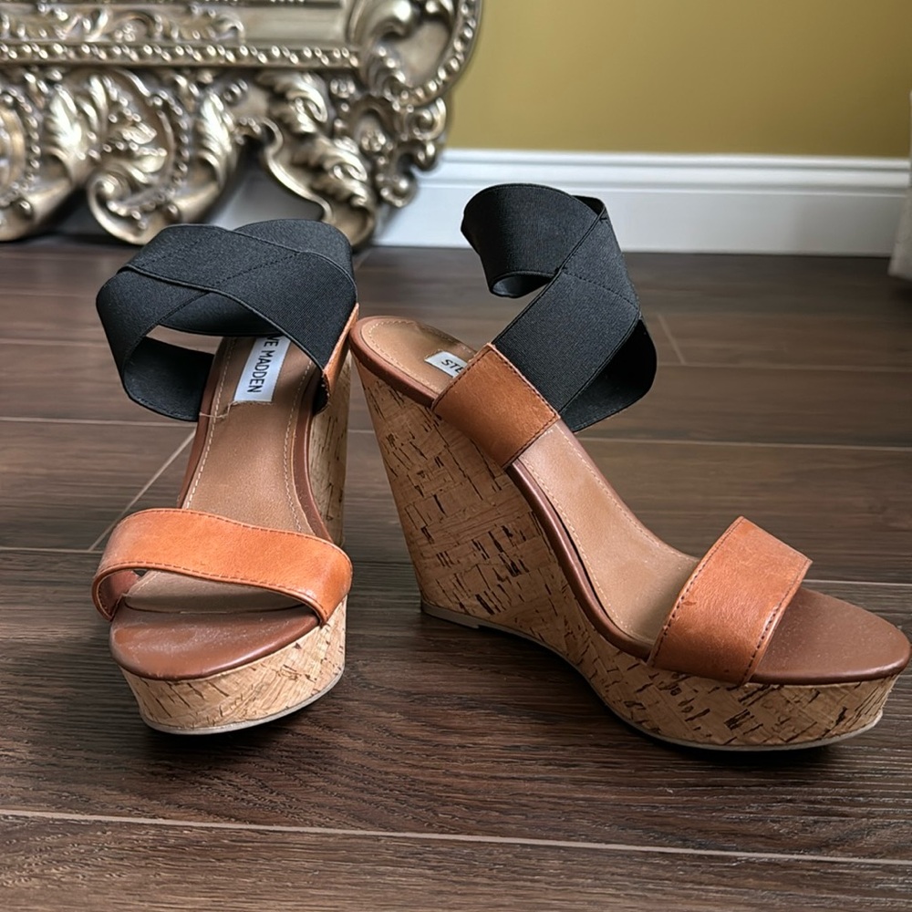 Steve Madden wedge brown and black
